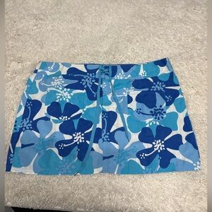 Floral Blue and White reversible surfer skirt